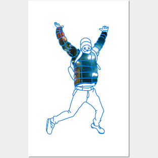 This puffer jacket man is jumping for joy! Posters and Art